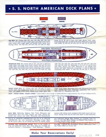 Brochure - S.S. North American Deck Plans
S.S. South American Deck Plans