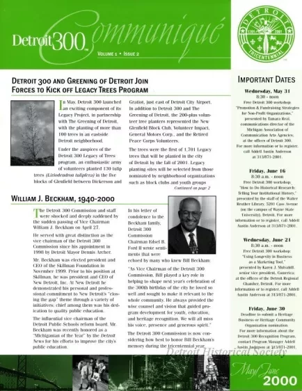 Newsletter - Detroit 300 Communiqué