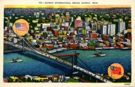 Postcard - 553: -Detroit International Bridge, Detroit, Mich.