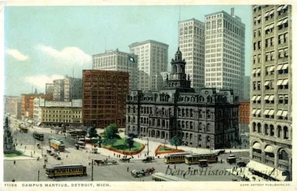 Postcard - 71166  Campus Martius, Detroit, Mich.