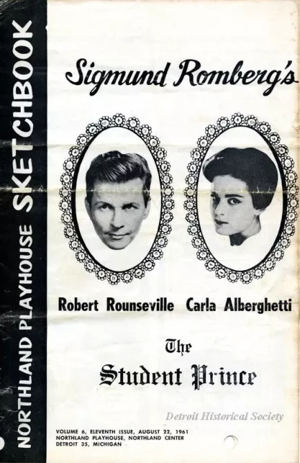 Program, Theater - Northland Playhouse Sketchbook,
Sigmund Romberg's The Student Prince