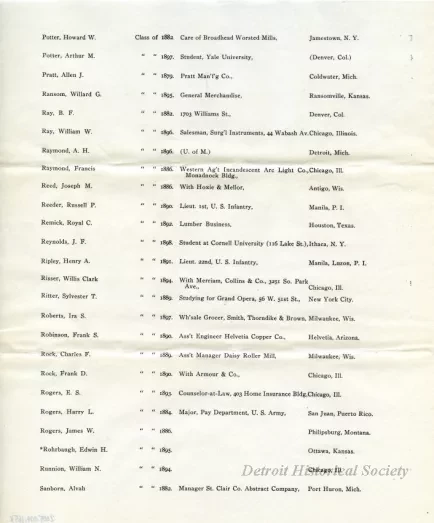 Letter - Headquarters, Michigan Military Academy