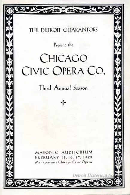 Program - Chicago Civic Opera Company