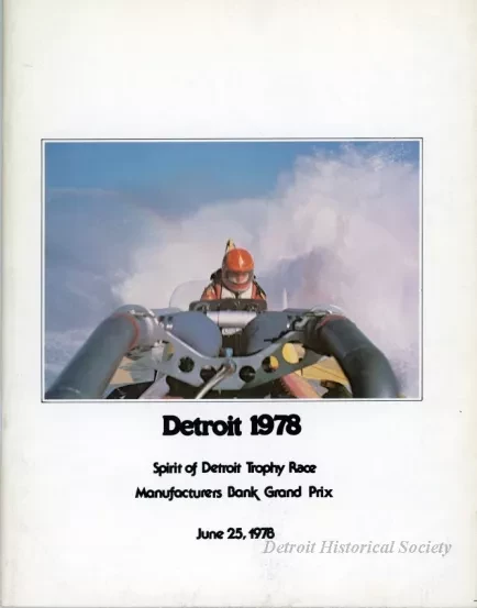 Program - Official Program, Spirit of Detroit Trophy Race, and Manufacturers Grand Prix, on June 25, 1978