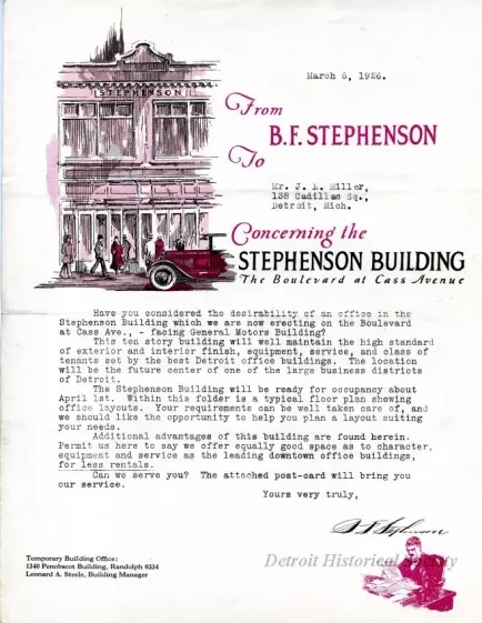 Letter - Stephenson Building
