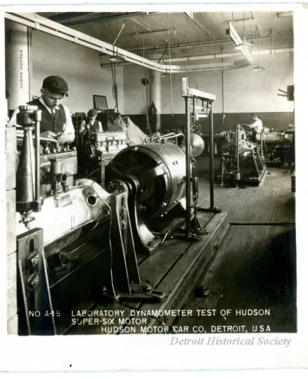Stereograph - Laboratory Dynamometer Test Of Hudson Super-Six Motor, Hudson Motor Car Co, Detroit, USA