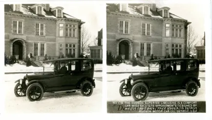 Stereograph - The Hudson Super-Six Limousine Is A Comfort Car With Exquisite Appointments Designed By Master Craftsmen; Price $2925 FOB Detroit, Hudson Motor Car Co, Detroit, USA