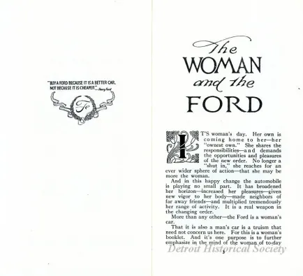 Booklet - The Woman and the Ford