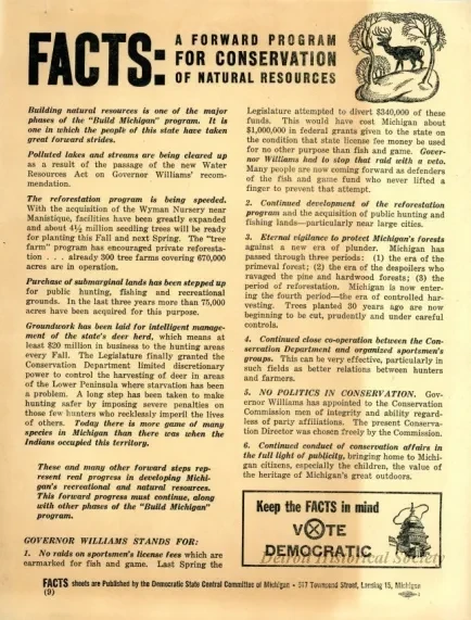 Flier, Political - FACTS: A Forward Program for Conservation of Natural Resources