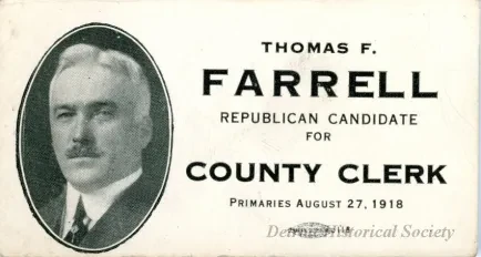 Card, Political - Thomas F. Ferrell
Republican Candidate for 
County Clerk
