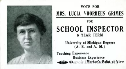 Card, Political - Vote for 
Mrs. Lucia Voorhees Grimes