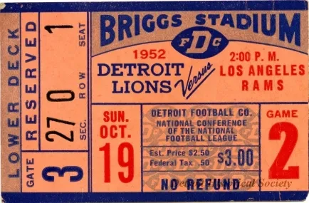 Ticket, Admission - Briggs Stadium