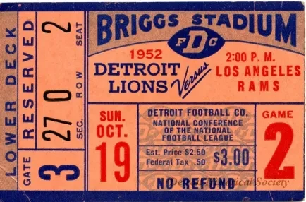 Ticket, Admission - Briggs Stadium