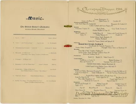 Menu - A Bright and Happy Christmas to you and Good Luck
Hotel Wayne 
Detroit, Mich.
J. R. Hayes, prop.