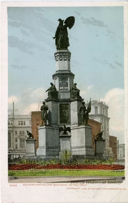Postcard - Soldiers' and Sailors' Monument, Detroit, Mich.