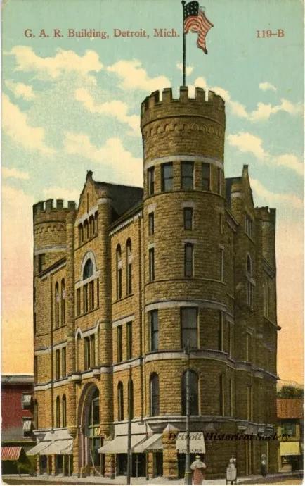 Postcard - G.A.R. Building Detroit, Mich.
119-B