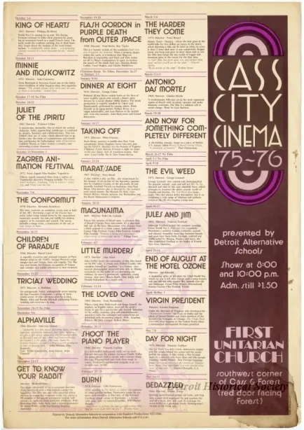 Poster - Cass City Cinema, '75-'76