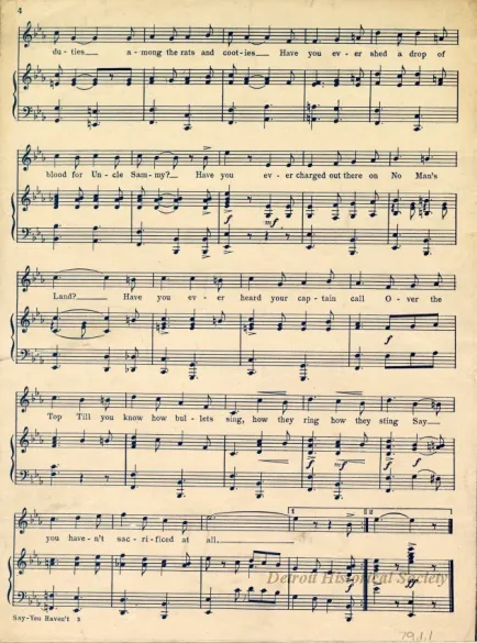 Music, Sheet - Say - "You Haven't Sacrificed at All!"