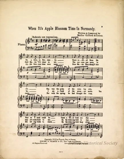 Music, Sheet - When It's Apple Blossom Time in Normandie