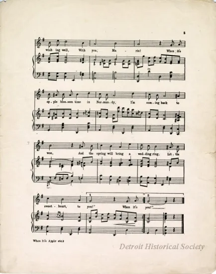 Music, Sheet - When It's Apple Blossom Time in Normandie