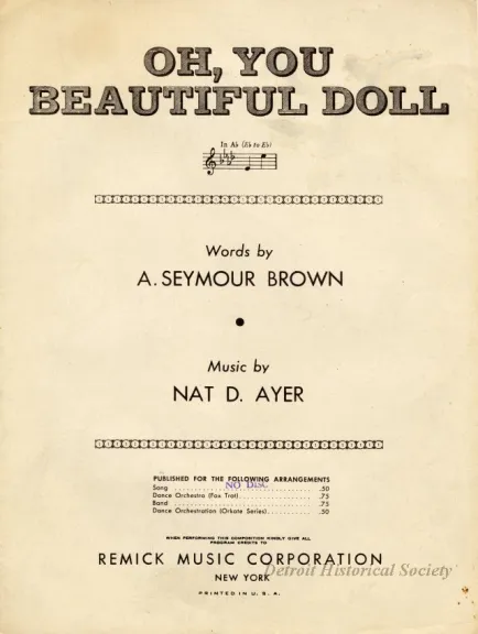 Music, Sheet - Oh, You Beautiful Doll