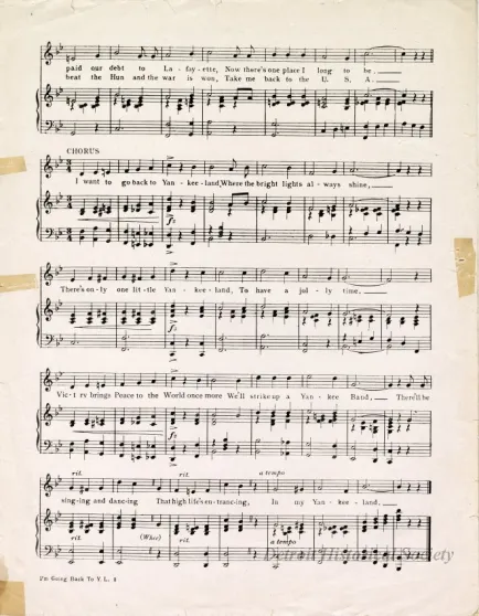 Music, Sheet - I'm Going Back to Yankee Land