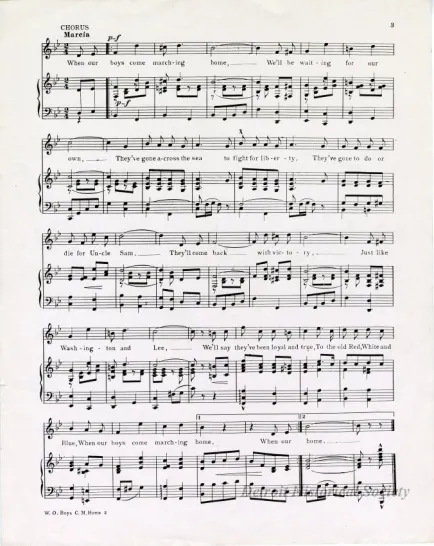 Music, Sheet - When Our Boys Come Marching Home