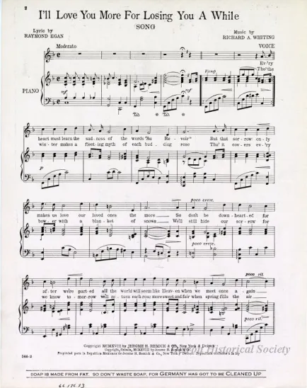 Music, Sheet - I'll Love You More for Losing You a While