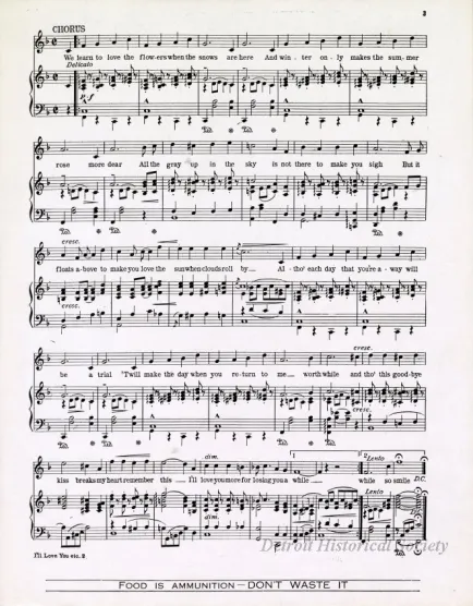 Music, Sheet - I'll Love You More for Losing You a While