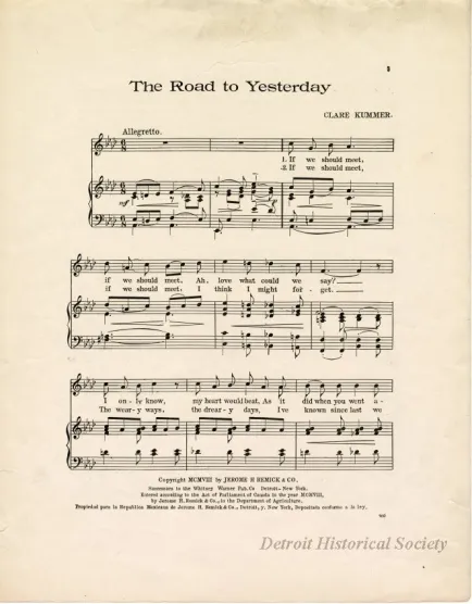 Music, Sheet - The Road to Yesterday
