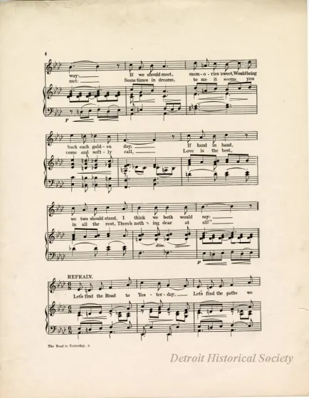 Music, Sheet - The Road to Yesterday