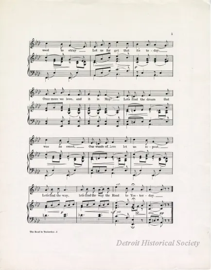 Music, Sheet - The Road to Yesterday