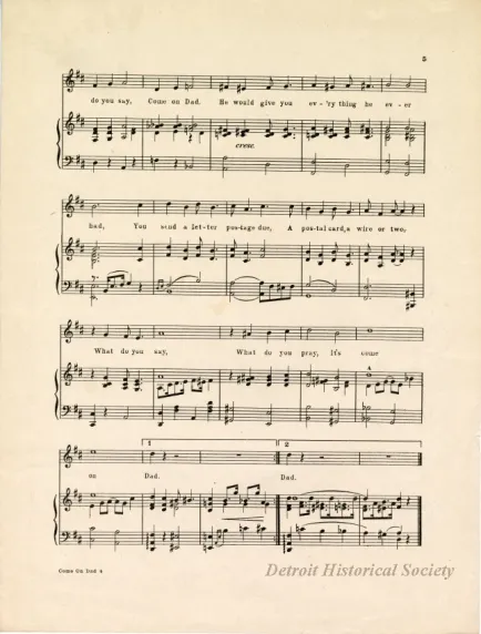 Music, Sheet - Come On, Dad