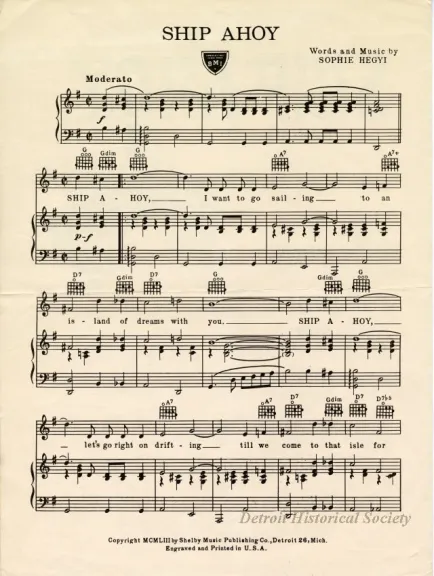 Music, Sheet - Ship Ahoy