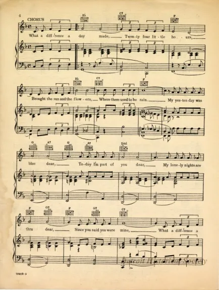 Music, Sheet - What A Difference A Day Made