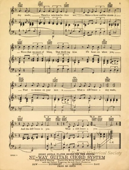 Music, Sheet - What A Difference A Day Made