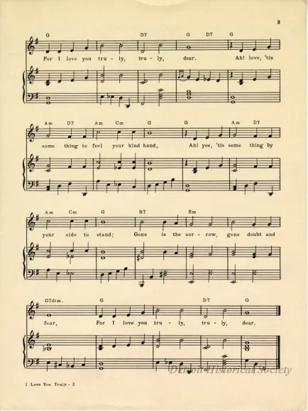 Music, Sheet - I Love You Truly