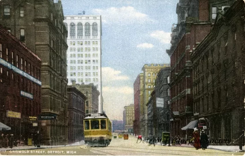 Postcard - Griswold Street, Detroit, Mich.