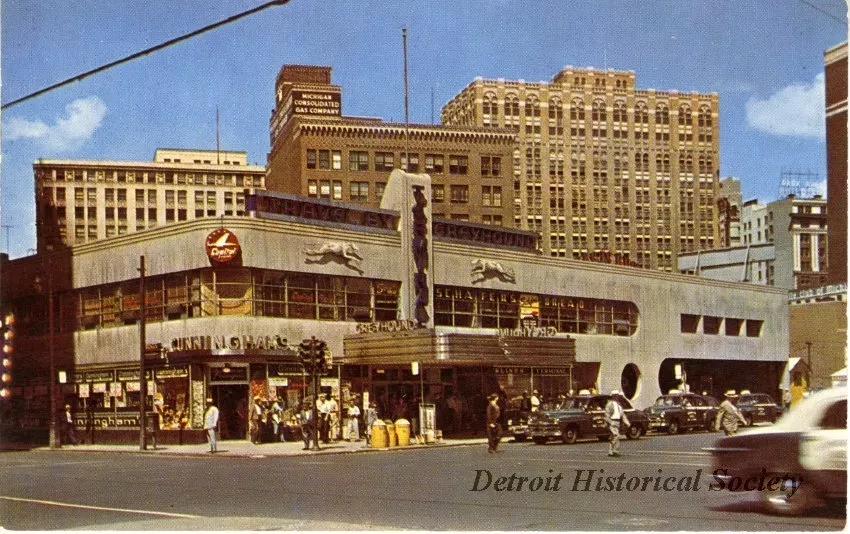 Postcard - Greyhound Bus and Air Lines Terminal
