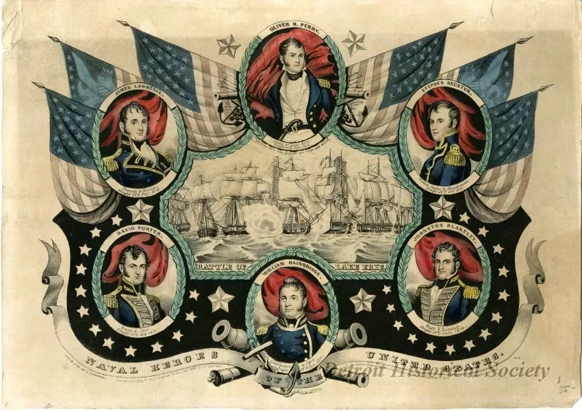 Lithograph - Battle of Lake Erie
Naval Heroes of the United States