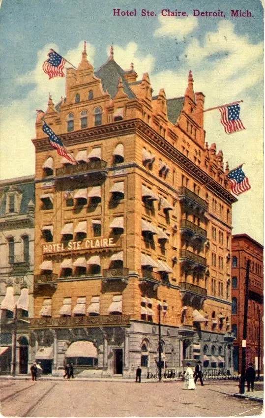 Postcard - Hotel Ste. Claire, Detroit, Mich.