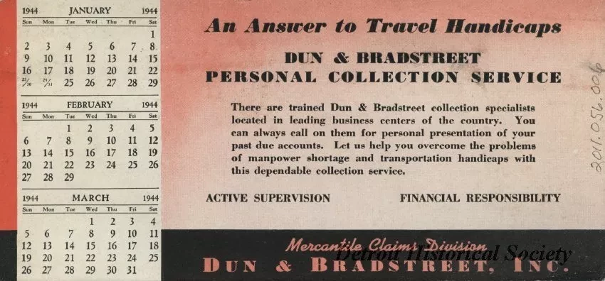 Blotter, Desk - Dun & Bradstreet, Inc.
Mercantile Claims Division