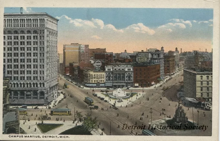 Postcard - Campus Martius, Detroit, Mich.