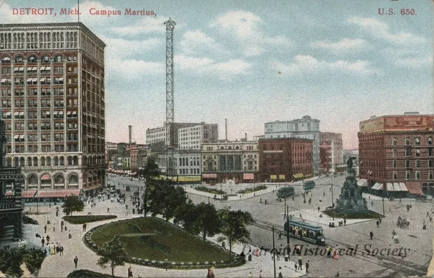 Postcard - Detroit, Mich. Campus Martius, U.S. 650