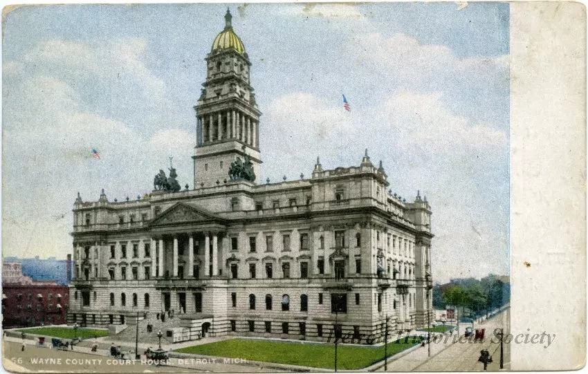Postcard - Wayne County Court House, Detroit, Mich. - Wayne County Court House