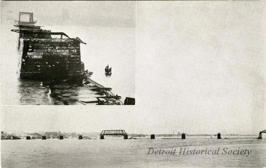 Postcard - Belle Isle Bridge Fire, April 27, 1915