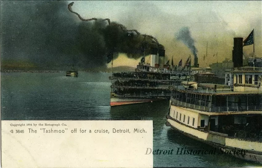 Postcard - The "Tashmoo" off for a cruise, Detroit, Mich.