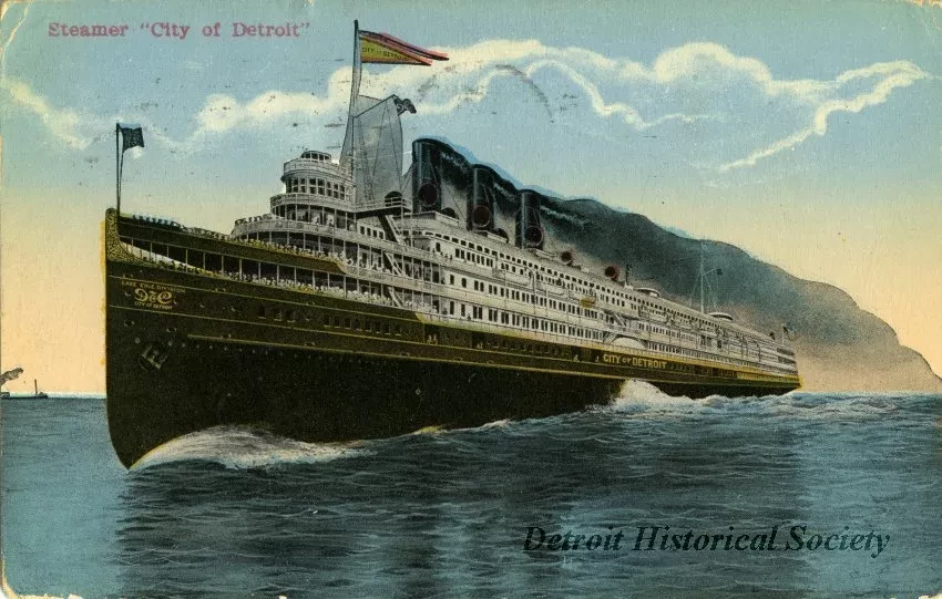 Postcard - Steamer "City of Detroit"