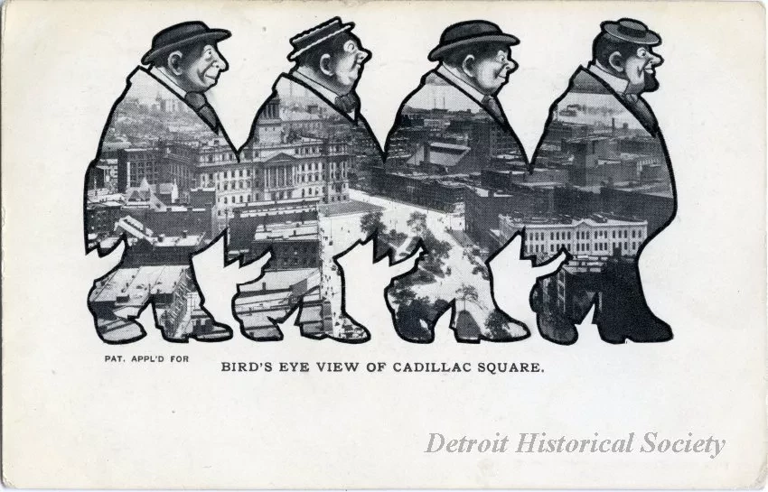 Postcard - Bird's Eye View of Cadillac Square - Bird's Eye View of Cadillac Square