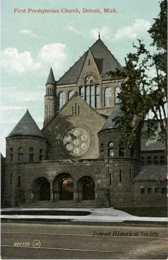 Postcard - First Presbyterian Church. Detroit, MI